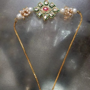 สร้อยคอมุกและ kundan แบบดั้งเดิมที่สวยงามสวยงามสร้อยคอหิน kundan สดใสสำหรับงานแต่งงานงานเฉลิมฉลองเทศกาล - Product Image 1