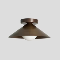 Plafonnier rond en bronze E27 LED anti-éblouissement avec abat-jour en forme de bol, 2700K blanc chaud doux, luminaire de salon avec lampe personnalisable