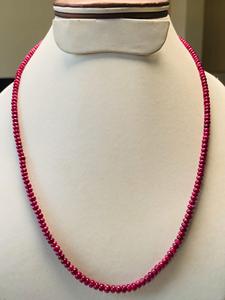 Natural Red <b>Ruby</b> <b>Necklace</b> Non Heated Non Treated 117.56 CTS 4.5-5 MM 19 Inch IGI Certified Premium Quality Gemstone Jewelry - Product Image 2