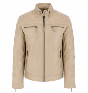 Veste décontractée en cuir PU pour homme, coupe ajustée, col montant, toile douce et respirante, logo personnalisé OEM - Product Image 6