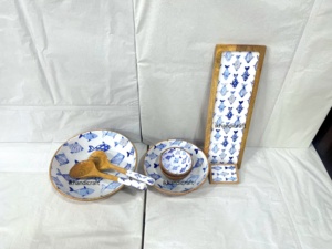 Chất Lượng Cao Nhật Bản Tùy Chỉnh Gỗ Gốm Ngâm Bát Đặt Dùng Một Lần Đại Dương Cá Tráng Men Phục Vụ Salad Cà Ri Đảng - Product Image 3