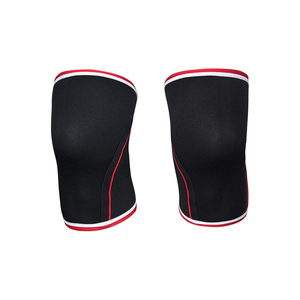 Genouillère élastique noire avec bordure bleue pour hommes, design uni, respirante, soutien et compression - Product Image 3