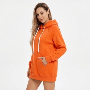 Custom Women's Extra <b>Long</b> <b>Hoodie</b> Cotton Fleece Sweatshirt Oversized Casual Streetwear Private Label Wholesale Manufacturer - Product Image 5