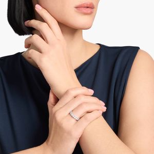 Oval Cut Lab-Grown Diamond Filled Eternity <b>Ring</b> in 14K Yellow Gold Luxury - Product Image 4