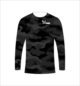 T-shirt de sport à manches longues en camouflage noir, léger et performant pour l'entraînement - Product Image 4