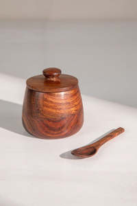 Acacia Wood <b>Storage</b> Jar with Lid, Handmade Wooden <b>Kitchen</b> <b>Storage</b> <b>Container</b>, Natural Wooden Spice Jar, Decorative Food <b>Storage</b> - Product Image 1