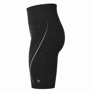 Pantalones Cortos Deportivos Casuales Negros de Cintura Baja con Detalles Grises, Transpirables, de Spandex y Algodón Sin Tejer, Corte Regular, Color Sólido, Tipo Lona - Product Image 3