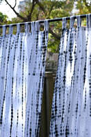 Mavi Shibori Tie Dye Boho Pamuklu Çubuk Cepli Perdeler ve Valanslar Çevre Dostu Yarı Saydam Toz Geçirmez Oturma Odası Dekor Hediyesi