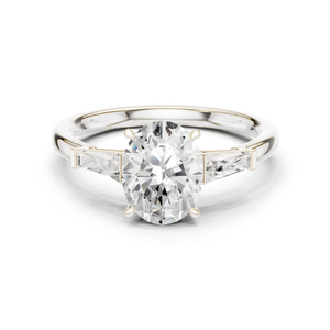 Bague exclusive en diamant de laboratoire de qualité supérieure, taille ovale et baguette, bijoux de mariage élégants pour femmes, fournisseur OEM en gros - Product Image 2