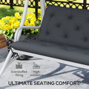Grigio scuro Tufted 3 posti cuscino da esterno panca per Patio panche sedia a dondolo divano - Product Image 5