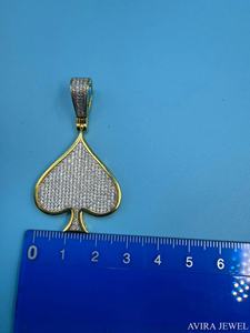 Colgante Hip Hop para Hombre y Mujer, Plata de Ley 925 Sólida, Chapado en Oro Amarillo, Sin Níquel, con Moissanita Genuina Autenticada por GRA - Product Image 2