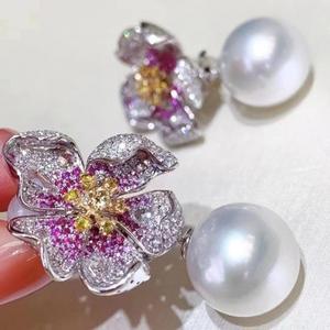 Classic Versatile 9-10mm Natural Freshwater Platinum Grey S925 Silver High Heels Ear Hook with Gift Box <b>Pearls</b> <b>Earrings</b> - Product Image 2