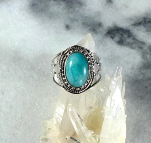 Anillo de Amazonita Natural al por Mayor, Plata de Ley 925, Joyería Hecha a Mano - Product Image 1