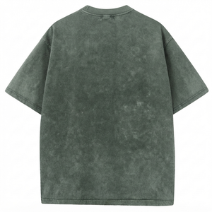 T-shirt décontracté pour homme à manches courtes et col rond, coupe oversize, couleur unie, en jersey de coton teint, design vierge - Product Image 4