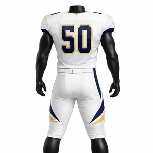 Ensemble d'uniformes de football américain personnalisés en gros – Maillots et pantalons respirants en maille pour équipes sportives – Vêtements de sport OEM en gros - Product Image 2