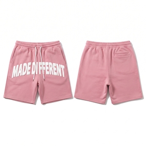 Men Premium Streetwear Drawstring Puff Printed Satin Sweat <b>Shorts</b> <b>Gym</b> Workout 440gsm Anti-UV Quick Dry Breathable - Product Image 2