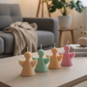 Mini Angel Shape Handmade Paraffin Wax Scented <b>Candle</b> Pastel Home Decor Gift for Thanksgiving Christmas Mother's Day Diwali - Product Image 2
