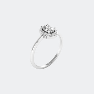 Bague Halo Minimaliste en Diamant Taille Ovale 0,60 CTW, Monture Solitaire Délicate en Or, Certifiée IGI, Bijoux de Fiançailles, Mariage et Soirée - Product Image 5