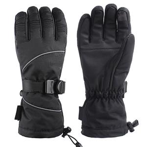 Unisex Keep Warm Winter Waterproof Touch Screen <b>Leather</b> Full Finger Ski Gloves Adjustable <b>Wrist</b> Strap Long <b>Cuff</b> Stylish Gloves - Product Image 3