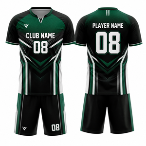 Custom Men's Volleyball Jersey OEM Service <b>Green</b> <b>Black</b> White Sublimation Printed Breathable Durable Team Uniform Adult Size - Product Image 1