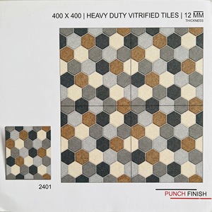 400x400mm 12mm Heavy Duty Ceramic Parking <b>Floor</b> Tiles Punch Finish Anti Slip Outdoor Driveway Garden Walkway Hotel 5 Year - Product Image 1