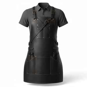 Delantal de Barista de Cuero Genuino, Uniformes para Personal de Cafetería, Ropa de Trabajo Profesional para Cafetería, Protección a Prueba de Olores, con Espacio para Logotipo - Product Image 4