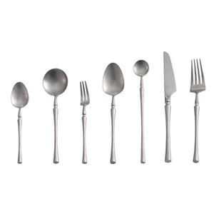 Antique Stainless Steel Fork Spoon Knife Matte Stonewashed Flatware <b>Vintage</b> Metal Frosted <b>Cutlery</b> Set - Product Image 2