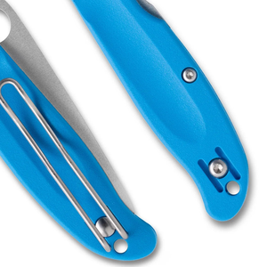 Couteaux pliants bleus de haute qualité avec lame en acier inoxydable tranchante, manche incurvé confortable, trou pour le pouce circulaire et finition argentée élégante - Product Image 6