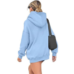 Sudadera con capucha de punto personalizada al por mayor para mujer, transpirable, para invierno, con logotipo frontal, precio económico - Product Image 6