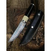Couteau de chef Burraq en acier Damas fait main, lame de 7 pouces, épaisseur de 3,0 mm, manche en bois, étui en cuir de qualité supérieure