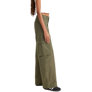 Top trendy Women <b>Cargo</b> Pants Baggy Fit Cotton Twill High Waist Wide Leg Multi Pocket Streetwear <b>Y2K</b> <b>Cargo</b> Trousers Custom OEM - Product Image 4