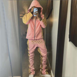 Conjunto de Chaqueta y Pantalones Deportivos de Invierno de Nailon Personalizado, Chaqueta Cortavientos Informal de Gran Resistencia, Chándal Cortavientos para Hombre - Product Image 3