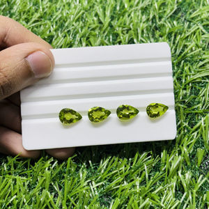 Peridoto natural al por mayor, peras facetadas, piedras preciosas sueltas para la fabricación de joyas, olivino certificado, 3x5, 4x6, 5x7, 6x8, 7x9, 8x10 mm - Product Image 1