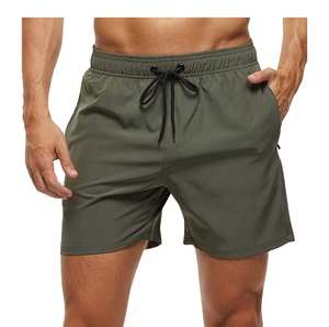 <b>Men's</b> Solid Color Quick Dry Swim <b>Shorts</b> With Drawstring Waist And Pockets Casual Beach Wear <b>Red</b> - Product Image 6