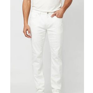 <b>Men's</b> High Waist Straight Cut Blue Denim Jeans Plus Size Cotton Pants Washed Technics Decorative Pockets Solid Color Collections - Product Image 1