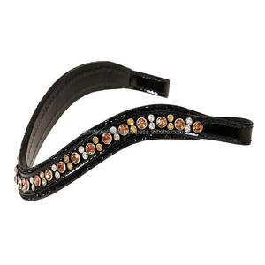 Nouveauté, bande de front de cheval en cuir verni de qualité supérieure, canal vide, décorée avec une chaîne de correctifs multicolores, bande de front de bride - Product Image 4