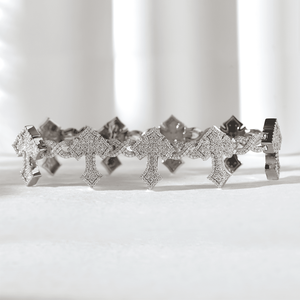14K Solid Gold Hip Hop Engagement Wedding Iced Cross 6.2CT Lab Grown Diamond Cuban Link Statement <b>Bracelet</b> - Product Image 1