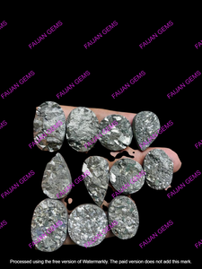 Pyrite naturelle de qualité AAA, cabochon druzy, cristal de guérison, pierre précieuse en vrac, bijoux faits à la main, certifiée par un tiers FAIJAN GEMS - Product Image 2
