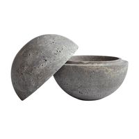 Boîte de rangement en marbre travertin avec pot en pierre de travertin naturel avec couvercle, petit récipient décoratif rond pour la maison ou le bureau