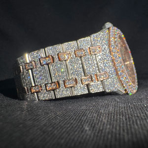 Montre de luxe pour homme, style Hip Hop, sertie de moissanite et de diamants VVS, avec bracelet en caoutchouc, montre-bracelet sport, Reloj UK, bijoux, meilleur prix - Product Image 1