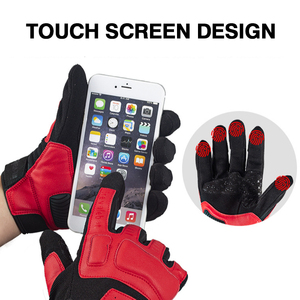 Leash <b>Full</b> Finger Racing Gloves Leather Non <b>Slip</b> Outdoor Waterproof Touch Screen for Sports Riding Gloves Unisex - Product Image 6