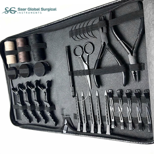 Kit d'outils professionnels pour extensions de cheveux avec pinces, aiguilles à boucle et crochets pour l'application et le retrait des extensions - Product Image 1