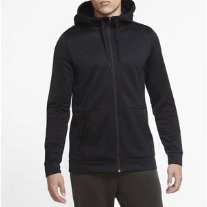 Men's Black Full <b>Zip</b> <b>Hooded</b> Sweatshirt Regular Fit Casual Breathable Quick Dry 100% Cotton French Terry Knit Winter Wear - Product Image 1