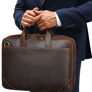 กระเป๋าหนังคุณภาพดี ดีไซน์ใหม่ล่าสุด ผลิตตามสั่ง คุณภาพระดับมืออาชีพ กระเป๋าเอกสารหนังแท้สำหรับใส่แล็ปท็อป - Product Image 6