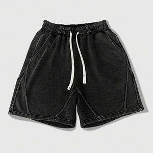 Shorts en coton délavé pour homme, style vintage, décontracté, été, coupe ample, streetwear avec poches latérales - Product Image 2