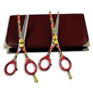 Top Selling Stainless Steel <b>Barber</b> Shear Set Blunt <b>Blade</b> Tip Hair Cut Styling Razor Edge Scissors Salon Thinning Beauty Type - Product Image 3
