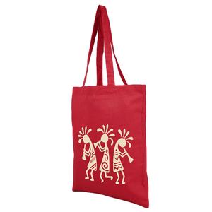 Joli sac fourre-tout en toile de coton imprimé avec de longs sacs à provisions à poignée automatique fabriqués au Bengale occidental en Inde - Product Image 3