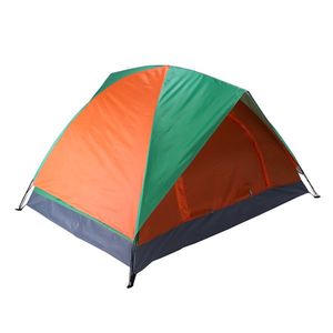 Tenda da campeggio a cupola a due porte per 2 persone, arancione e verde - Product Image 2