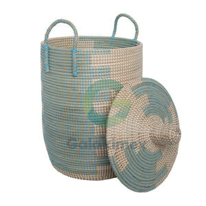 Juego de 3 cestas de lavandería plegables de diseño desmontable Seagrass Cesta de almacenamiento hecha a mano por Galaximex - Product Image 6