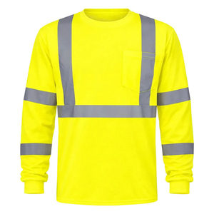 <b>Top</b> Sale Hi Viz Long Sleeve <b>Reflective</b> Safety Clothing T-Shirts Construction Work Workwear Safety Hi Vis T Shirts - Product Image 3